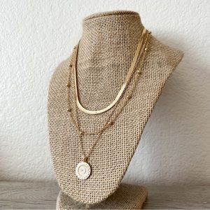 NEW | layered necklace with circular pendant